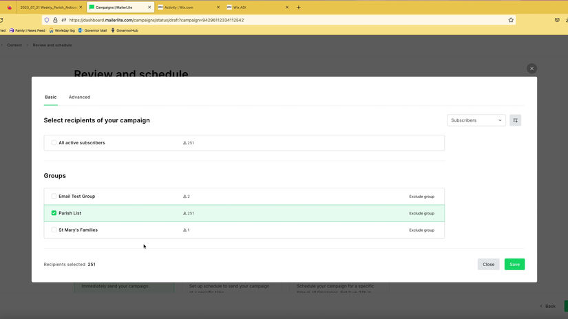 EXTRA - how to change email recipients